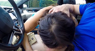 Valentina Vixen in Valentina Vixen gives head in the car from 