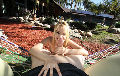 Mae Olsen in Petite blonde knows how to jerk a guy off till he cums from 