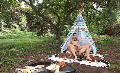 Kiarra Nava Hoe and Kiarra Kai in Little Beaver's Sexy Thanksgiving from 