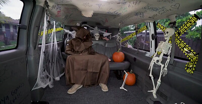 Alicia Williams in Halloween Fuck Session on The Bus from 