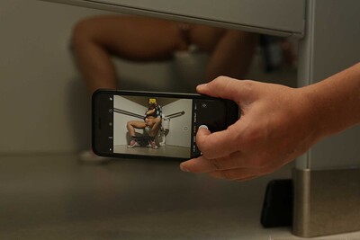 Hadley Viscara in Quick Bathroom Break from 