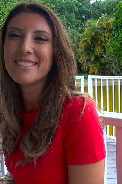 Sabrina Paige sucked and fucked my cock in the gazebo, where I pounded her pussy and glazed her face with my cum.