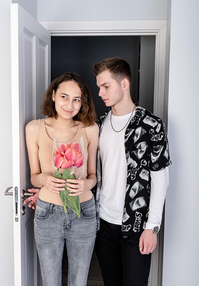 Regina Moonshine and Tommy Gold in Neat, petite, and ready to eat from 