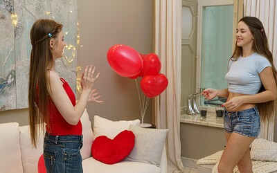 Flamy Nika and Alexiya in Will you be my lesbian Valentine from 