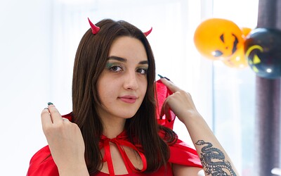 Eva Tender in Halloween little Devil from 