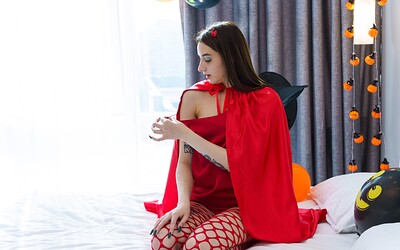 Eva Tender in Halloween little Devil from 
