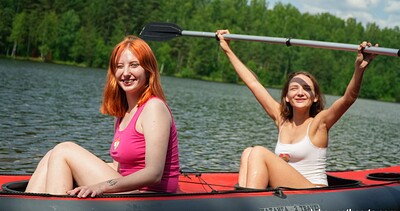 Olivia Trunk and Emma Korti in Lesbian kayak champions from 