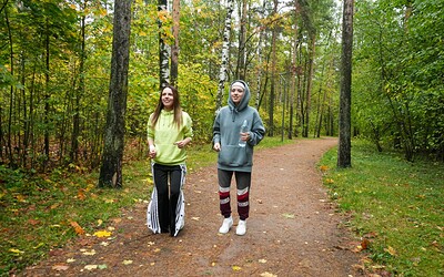 Violet Clarke and Rihanna Black in World run day from 