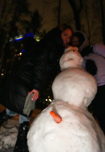 Violet Joly and Akina Asmus in Hot lesbians make snowman melt from 