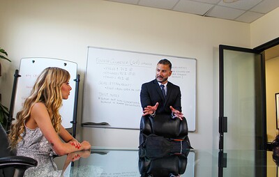 Calvin Hardy and Haley Reed in Edward's commands from