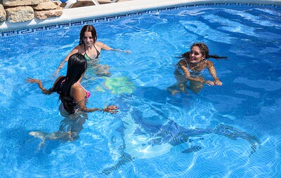 Sole Vargas and Mavi Burbujita in Family spanish pool party part 1 from 