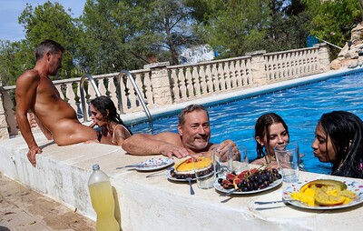 Sole Vargas and Mavi Burbujita in Family spanish pool party part 1 from 