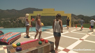 Maia Davis and Bailey Blue in Ostrich Egg Sex Race from 