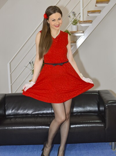 Tina Kay in Devil in a red dress! from 