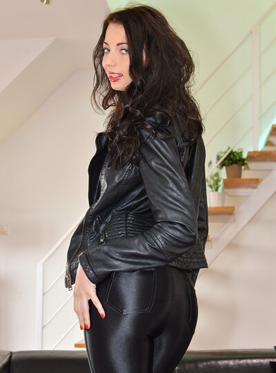 Leyla Peachbloom in Skin tight satin! from 