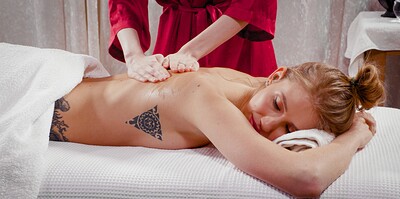 Yukki Amay and Dominic Anne in Happy ending lesbian massages from