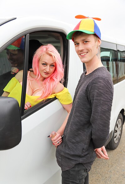 Mia Darklin and Samantha Wett in Crazy horny ladies van part 2 from 