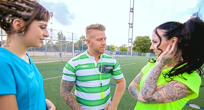 Emilie Martini and Loica Brand in Soccer practicing with Emilie & Loica from 