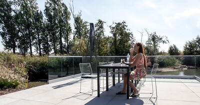 Ornella Morgan and Vinna Reed in Oiled up lesbians on terrace from 