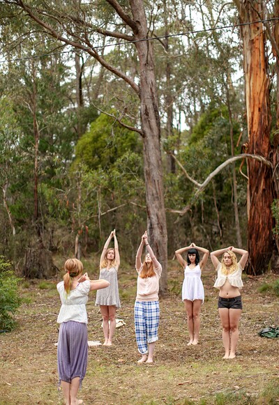Chloe B and Kim Cums in Yoga lesson from 