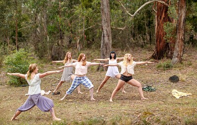 Chloe B and Kim Cums in Yoga lesson from 