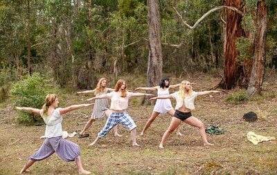 Chloe B and Kim Cums in Yoga lesson from 