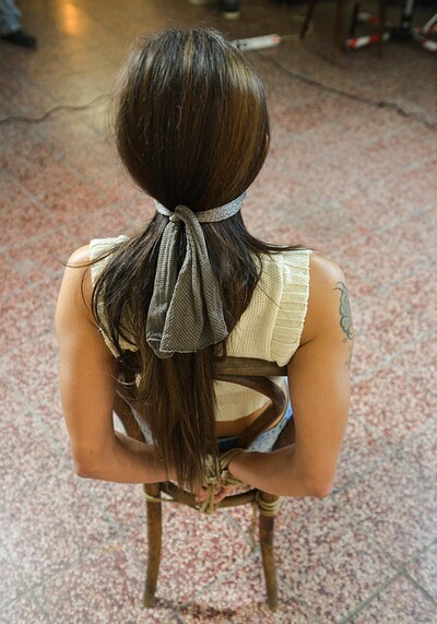 Billie Star in Billie chair-tied cleavegagged tit-grabbed from 