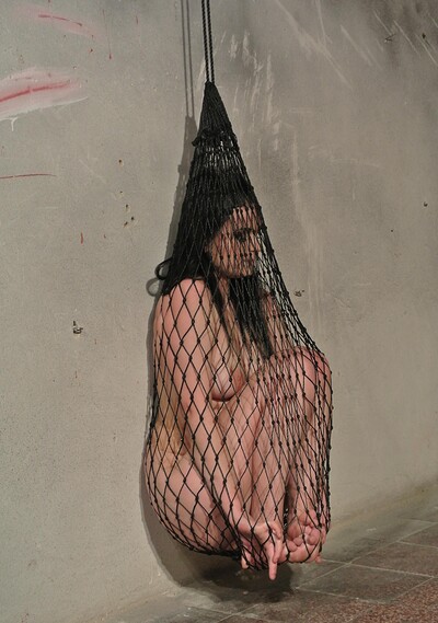 Alice Nice in Alice trapped and dangling in net getting vibed from 