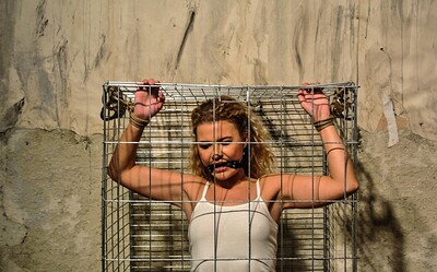 Angel Diamonds in Angel Diamonds caged bound gagged from 