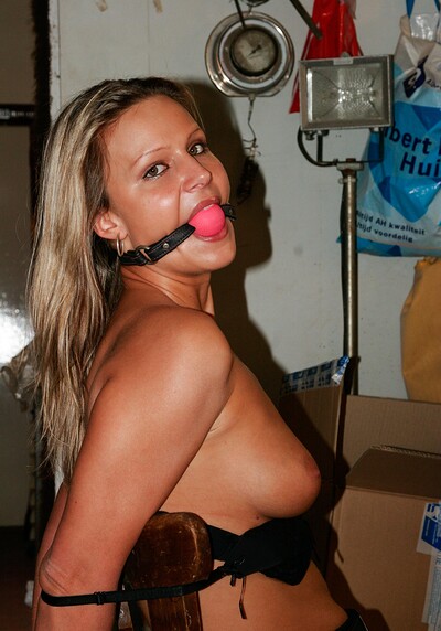 Samantha Jolie in Samantha chair-tied ballgagged tit-grabbed from 