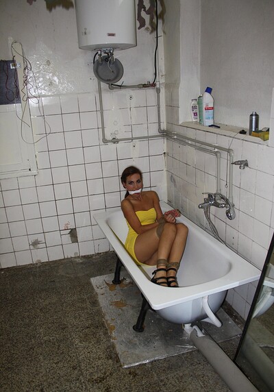 Jenny Appach in Jenny bound and tit-grabbed in bath from 