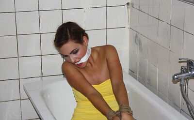 Jenny Appach in Jenny bound and tit-grabbed in bath from 