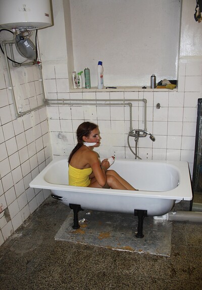 Jenny Appach in Jenny bound and tit-grabbed in bath from 