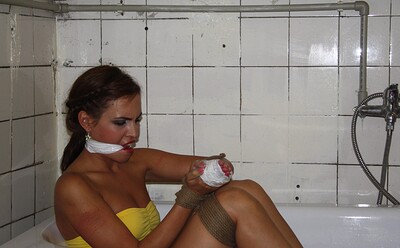 Jenny Appach in Jenny bound and tit-grabbed in bath from 
