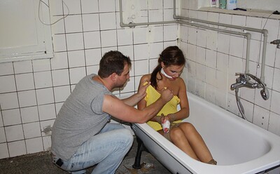Jenny Appach in Jenny bound and tit-grabbed in bath from 
