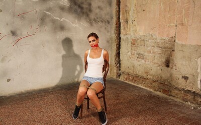 Jenny Appach in Jenny chair-tied and cleavegagged from 