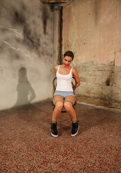 Jenny Appach in Jenny chair-tied and cleavegagged from 
