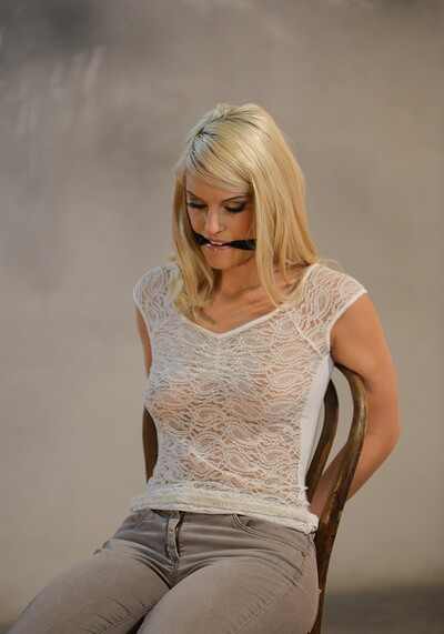 Blanche Bradburry in Blanche chair-tied cleavegagged tit-grabbed from 