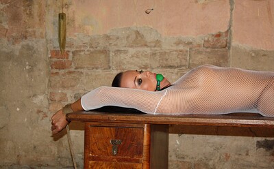 Cindy Dollar in Cindy Dollar on display bound ballgagged from 