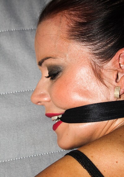 Cindy Dollar in Cindy hogtied cleavegagged stripped from 