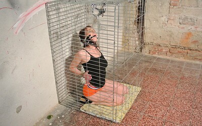 Antonia Sainz in Bound ballgagged and caged from 