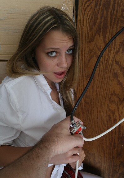 Lexi Sexton in Lexi Sexton stealing cable tv connection from 