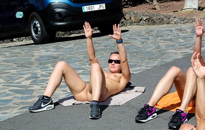 Alexis Cherry and Wendy Moon in Naked yoga and skinny dipping from 