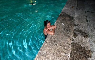 Nikki M in BBQ party ends up fucking at the pool from 