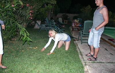 Nikki M in BBQ party ends up fucking at the pool from 