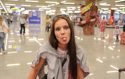 Wendy Moon and Mea Melone in Arriving at destination crazy from 