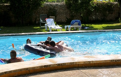 Blanche Bradburry and Chrissy Fox in Horny girls getting fucked by the pool from 