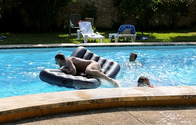 Blanche Bradburry and Chrissy Fox in Horny girls getting fucked by the pool from 