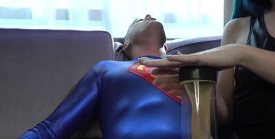 Lance Hart and Alex Coal in Alex Coal Drains Superman from 
