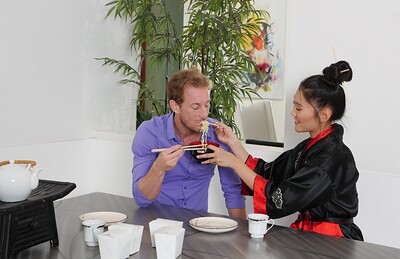 Katana and Ryan Mclane in Restaurant from 